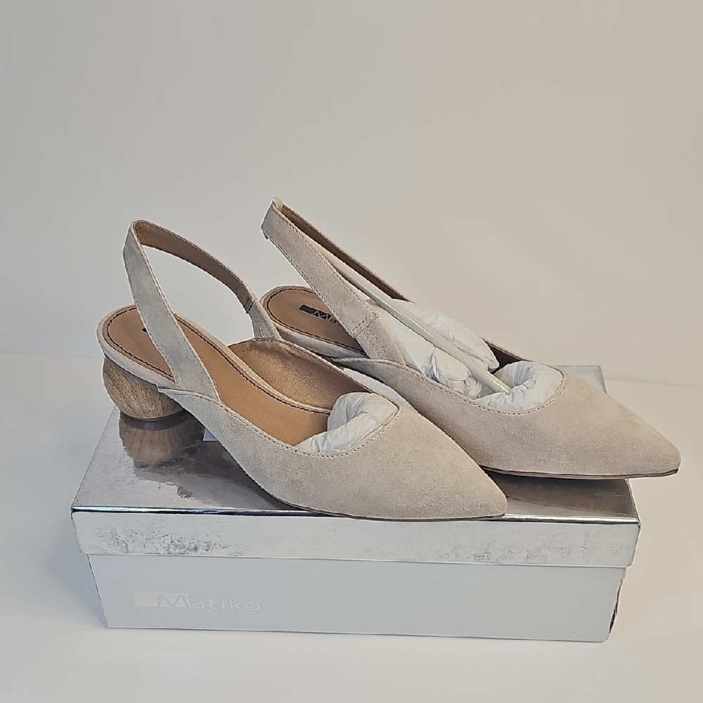 Matiko Women's Beige Slingback‎ Heels Size 36 NWB